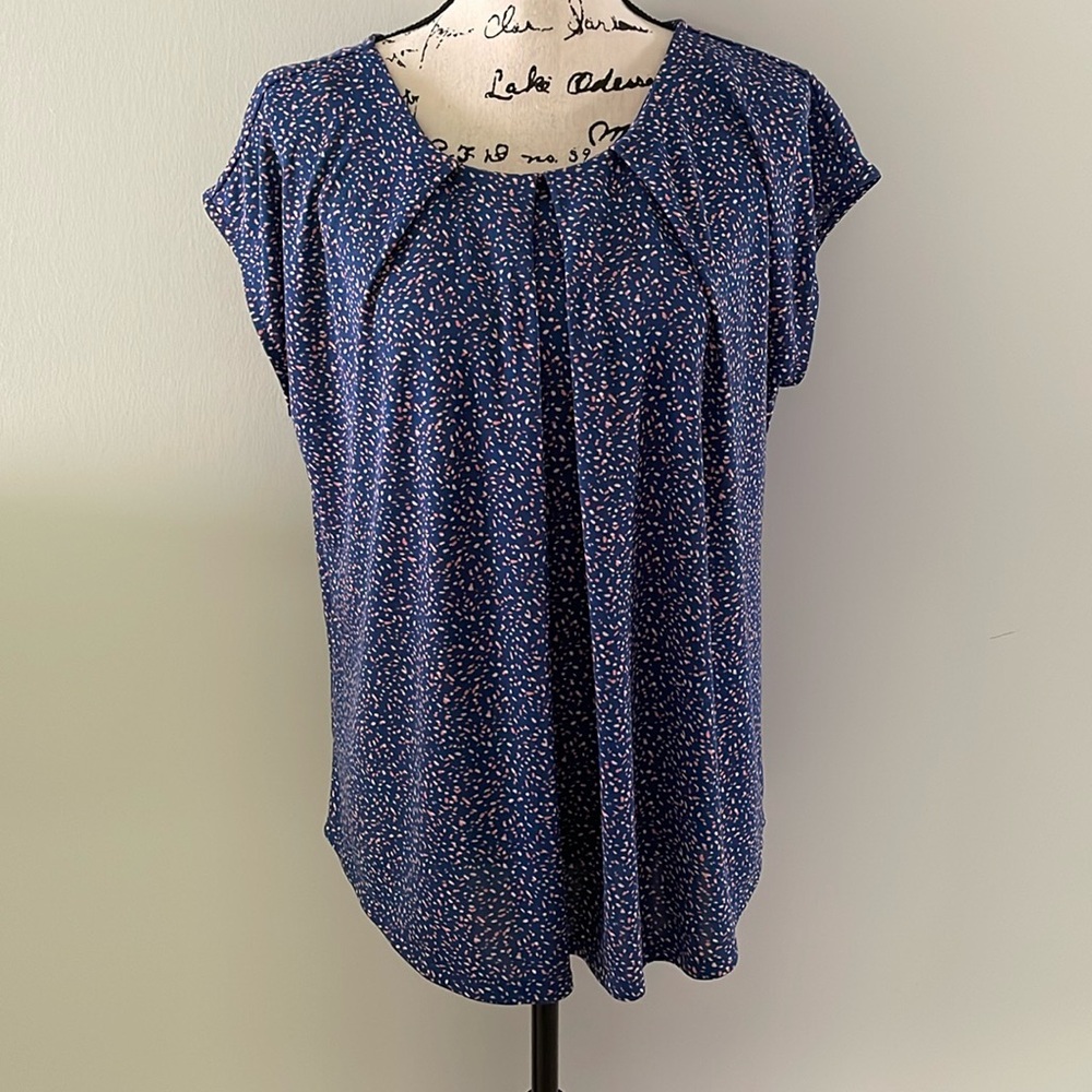 Dot printed blue Ann Taylor Blouse